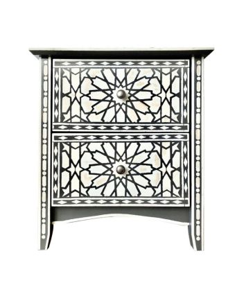 Handmade Bone Inlay Modern Pattern Bedside Furniture