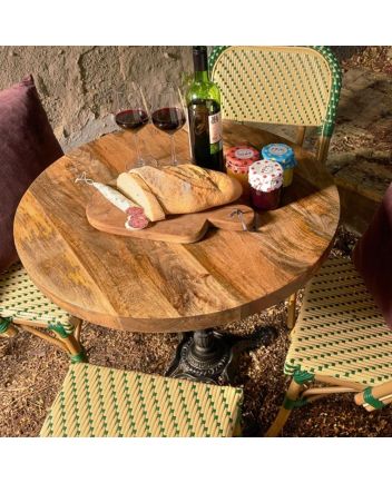 Handmade Rustic Solid Wooden Round Table Top Furniture
