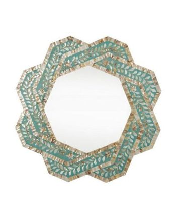 Handmade Mother of Pearl Floral Pattern Mirror Frame