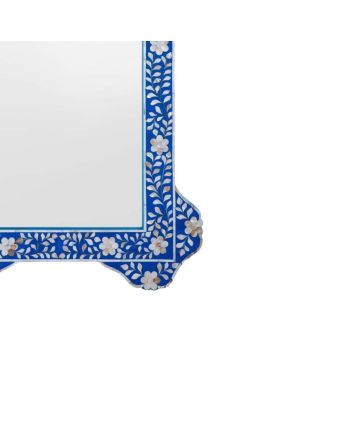 Handmade Mother of Pearl Floral Pattern Mirror Frame