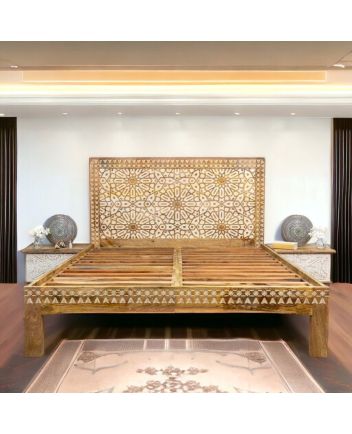 Solid Reclaimed Wooden Handmade Bed Headboard Furniture