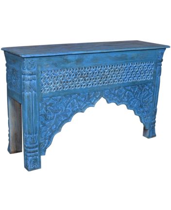 Handmade Carved Wooden Console Table