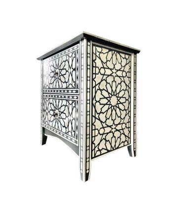 Handmade Bone Inlay Modern Pattern Bedside Furniture