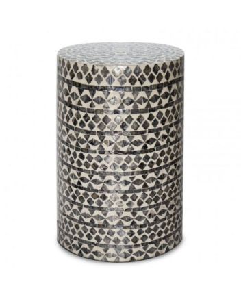 Handmade Mother of Pearl Modern Pattern End Table