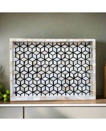 Handmade Mother of Pearl Modern Pattern Serving Tray