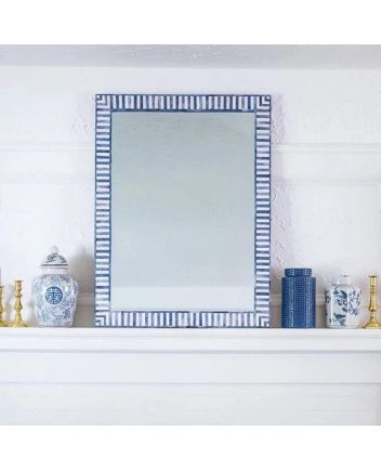 Handmade Blue Bone Inlay Mirror Frame