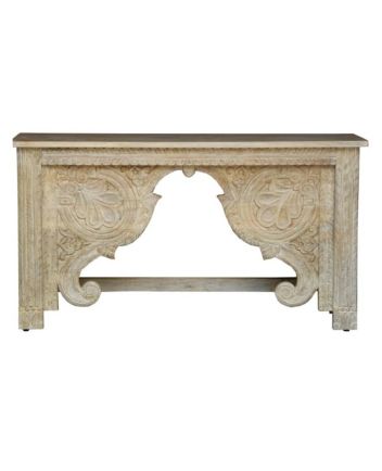 Handmade Carved Wooden Console Table