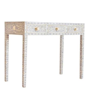 Handmade Bone Inlay Floral Pattern Console Table