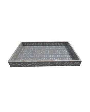 Handmade Mother of Pearl Floral Pattern Serving Tray