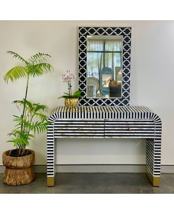Handmade Mother of Pearl waterfall Pattern Console Table