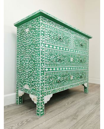 Handmade Mother of Pearl Floral Pattern Sideboard