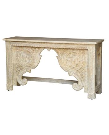 Handmade Carved Wooden Console Table