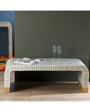 Handmade Bone Inlay Waterfall Pattern Coffee Table