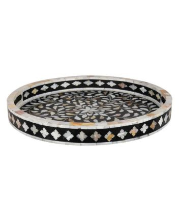 Handmade Mother of Pearl Floral Pattern Serving Tray