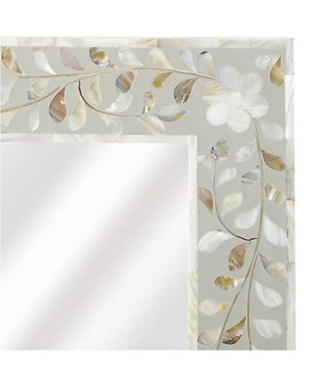 Handmade Mother of Pearl Floral Pattern Mirror Frame